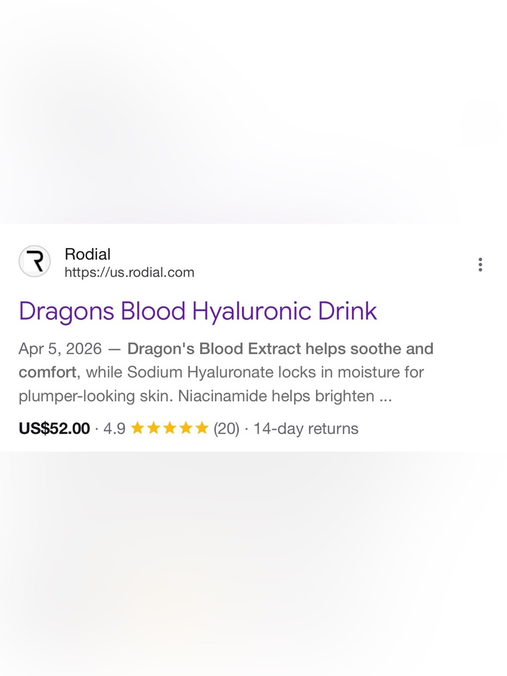Dragons blood hyaluronic drink